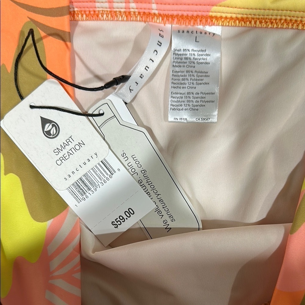 Sanctuary Orange Yellow Bikini Vibrant Tropical Print - Picture 4 of 5